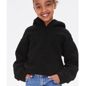 NWOT Girls Hooded Teddy Sherpa Sweater 7/8
